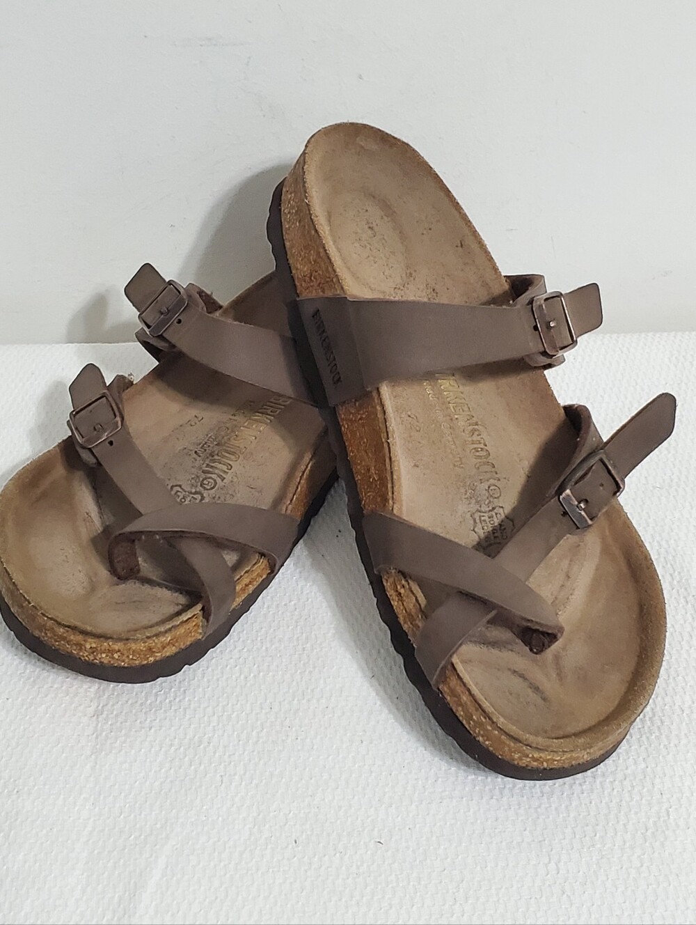 Birkenstock Mayari Habana Brown Oiled Leather Sandals Size 37